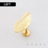 TEXTURED 3D BUTTERLFY WING TOP PUSHIN (THREADLESS) 316L SURGICAL STEEL LABRET SET